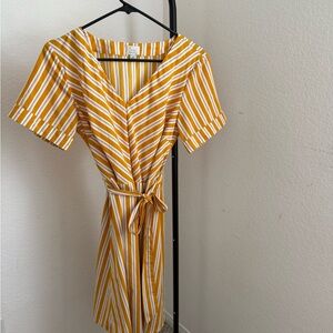 Striped Yellow and White Dress